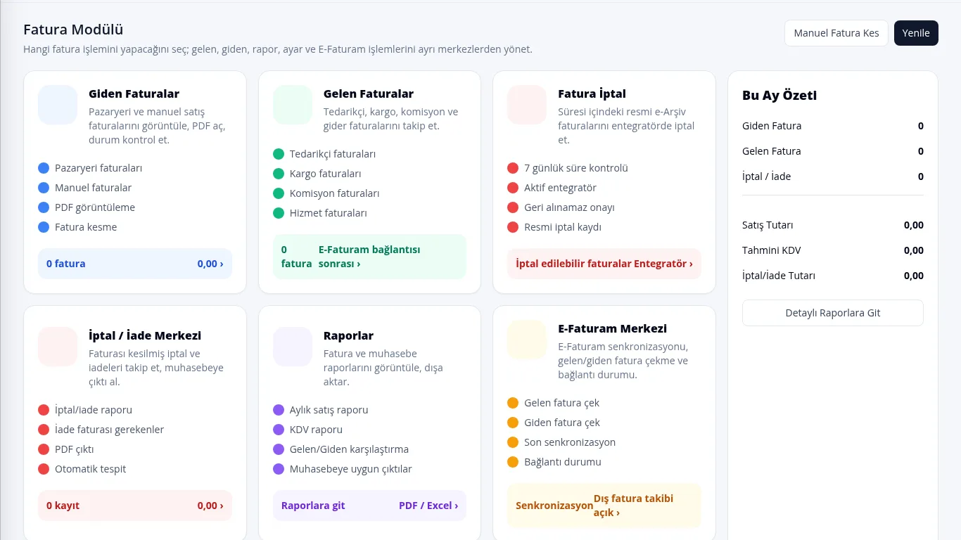 TIKON (Simurgh) ERP manuel fatura kesme rehberi içerik görseli