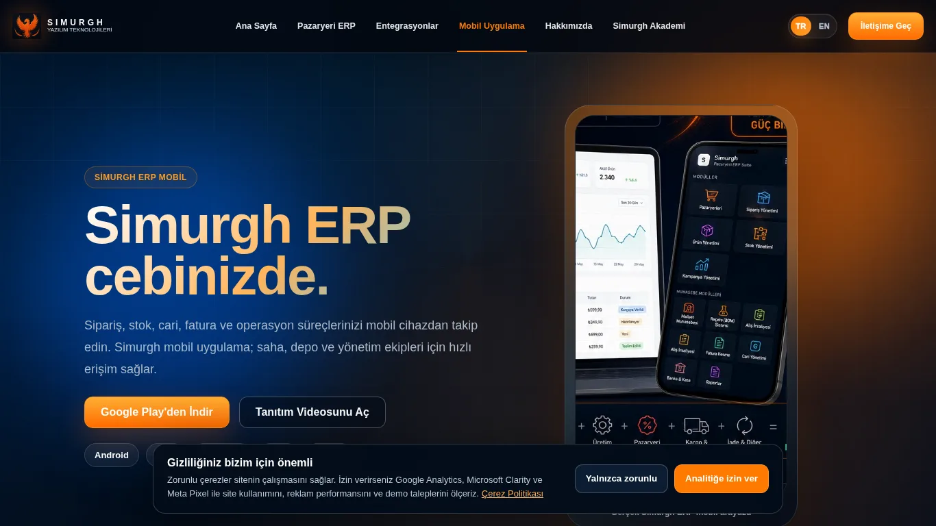 Simurgh web ve mobil uygulama ekranları